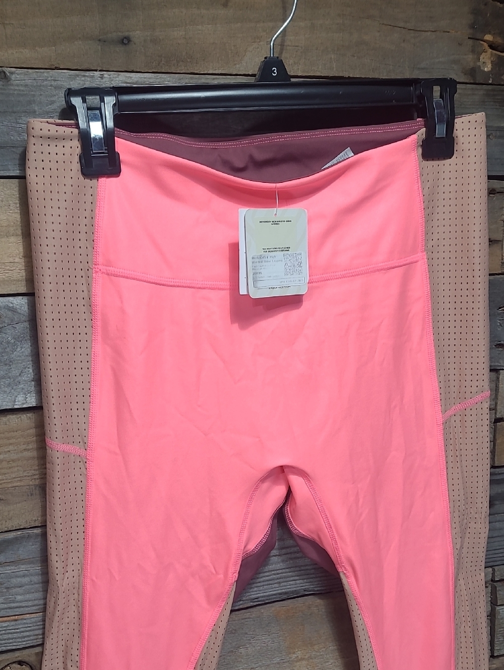 Fabletics NWT Motion365+ High-Waisted Shine Legging PINK nude Purple Sz LARGE - Picture 3 of 9